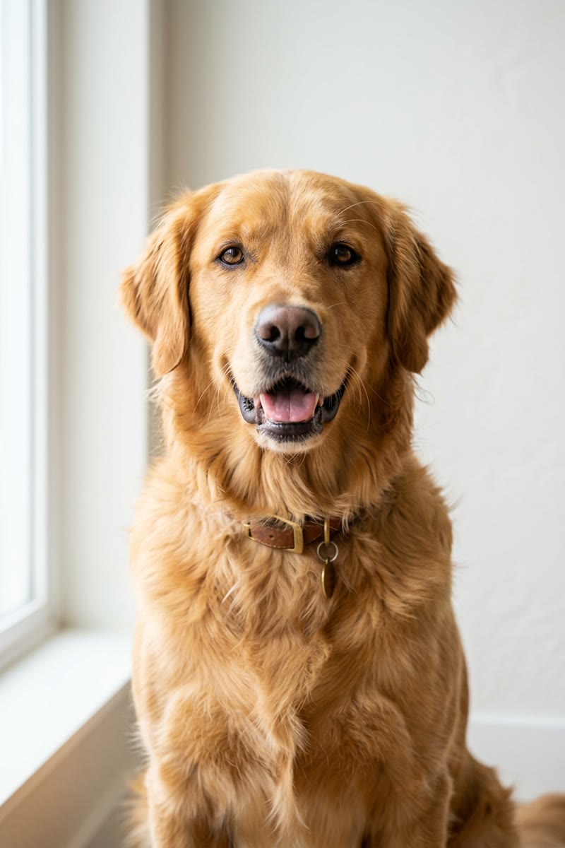 Input photo 2: a fictional golden retriever